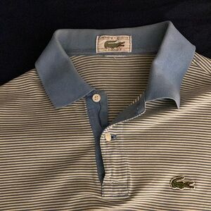 Izod Lacoste Blue Striped Polo M